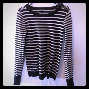 Express striped sweater with zipper accent